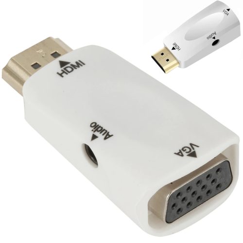 HDMI - VGA DSUB pārveidotāja adapteris - balts