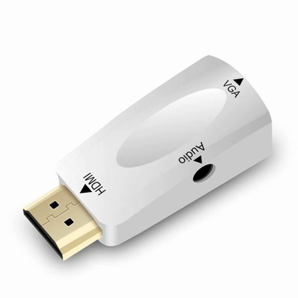 HDMI - VGA DSUB pārveidotāja adapteris - balts