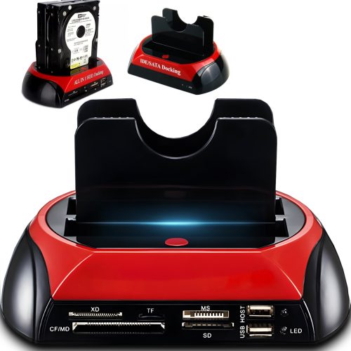 Dokstacija 2 HDD SSD SATA IDE 2.5'' 3.5'' USB diskdziņiem