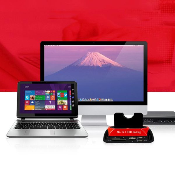 Dokstacija 2 HDD SSD SATA IDE 2.5'' 3.5'' USB diskdziņiem