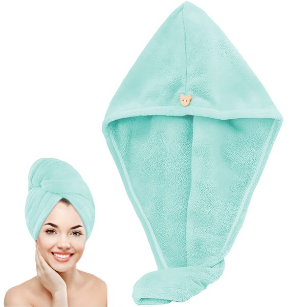 Turbana mikrošķiedras matu žāvēšanas dvielis, absorbējošs - piparmētru