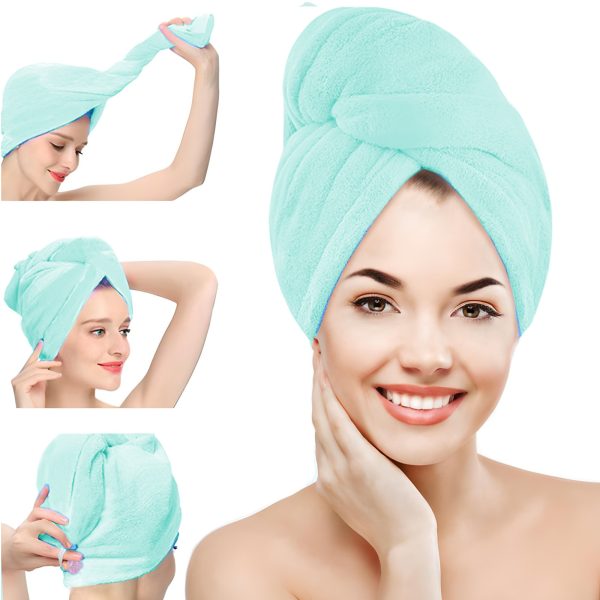 Turbana mikrošķiedras matu žāvēšanas dvielis, absorbējošs - piparmētru