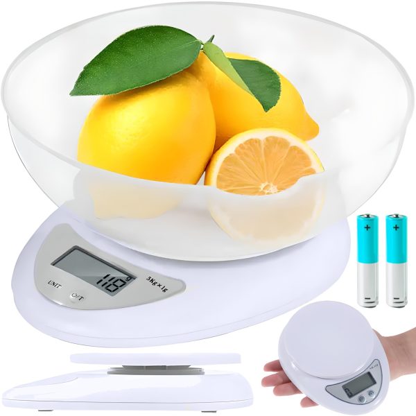 Elektroniskie virtuves svari ar bļodu 5000g / 1g