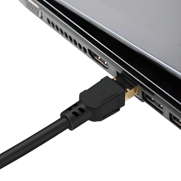 Tīkla kabelis interneta plāksteris RJ45 CAT8 1 m melns