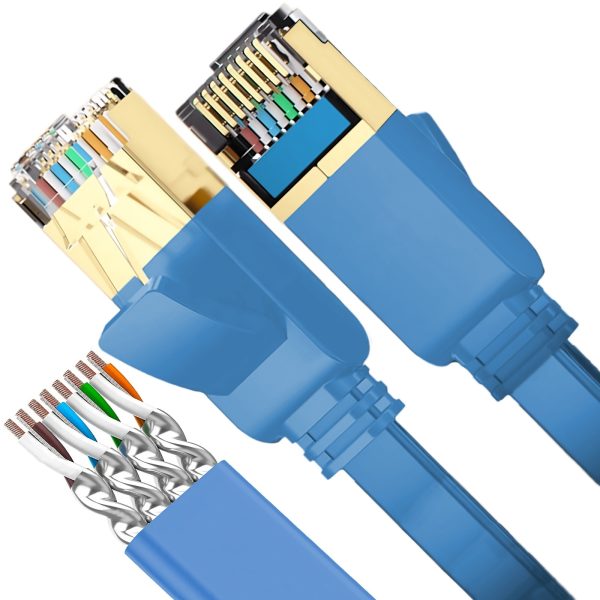 Tīkla kabelis interneta kabelis RJ45 CAT7 1 m zils