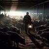 Pārnēsājams āra halogēna prožektors ar bateriju turētāju 30 W