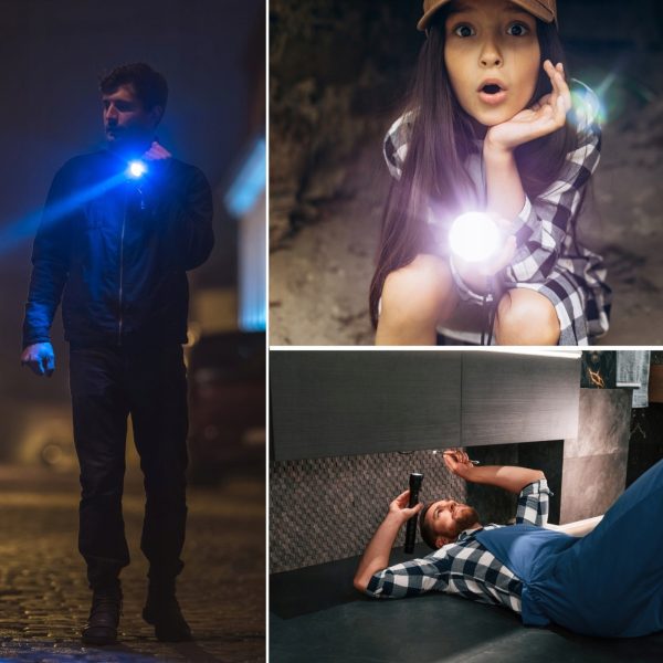 Uzlādējams taktiskais metāla lukturītis ar 5 ZOOM režīmiem
