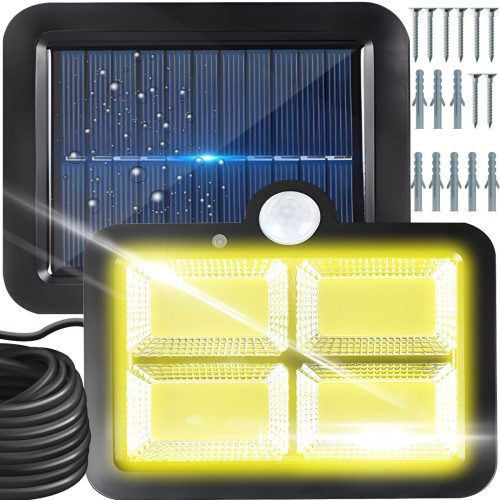 Āra saules lampa ar krēslas kustības sensoru 128 LED 2200 W