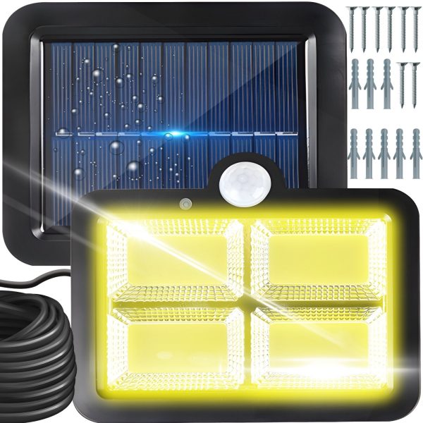 Āra saules lampa ar krēslas kustības sensoru 128 LED 2200 W
