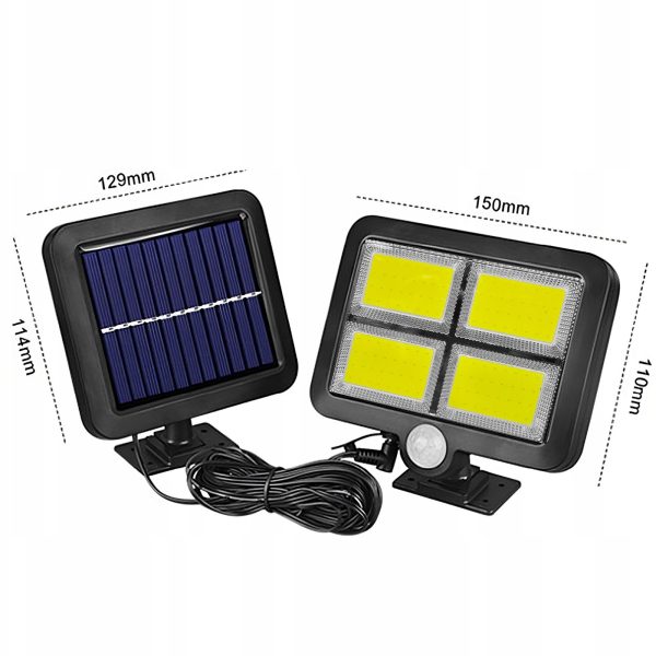 Āra saules lampa ar krēslas kustības sensoru 128 LED 2200 W