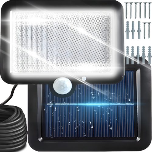 Āra saules lampa ar krēslas kustības sensoru 108 LED 2200 W