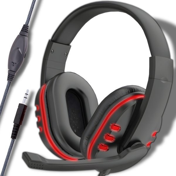 Spēļu austiņas ar mikrofonu spēlētājiem LED