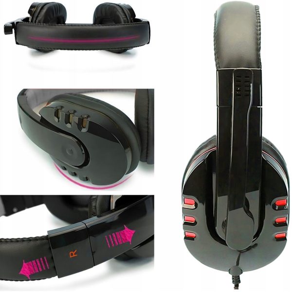 Spēļu austiņas ar mikrofonu spēlētājiem LED