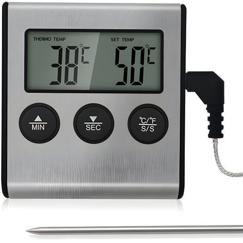 Termometrs ar zondi un taimeri grila kūpinātavai 0-250 C