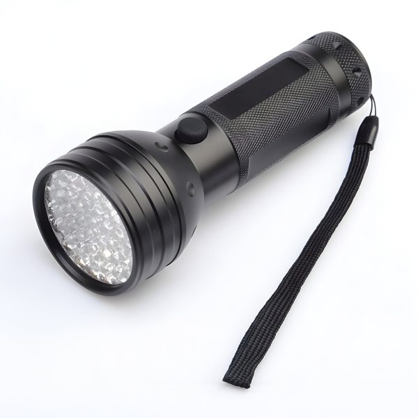 Taktiskais metāla UV lukturītis, darbināms ar baterijām, 51 LED