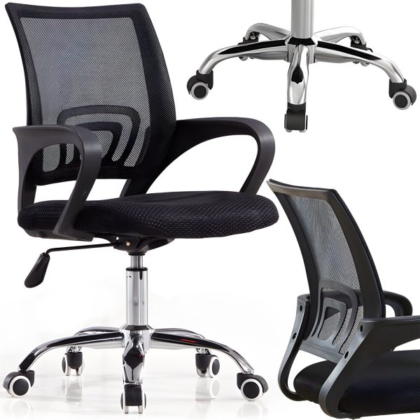 1029912-1-fotel-biurowy-obrotowy-na-kolkach-z-siatki-do-150-5904806166654-hurtownia-dropshipping.jpg Grozāms biroja krēsls uz sieta riteņiem līdz 150 kg - melns