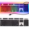 Vadu multimediju tastatūra ar fona apgaismojumu spēlētājiem, krāsaina USB