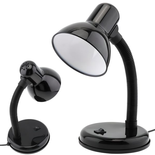 Regulējama skolas galda lampa E27 220 V - melna