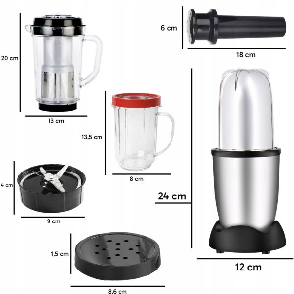 Sulu spiedes blenderis ar 4 tasīšu sulu spiedes funkciju, 250 W