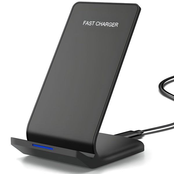 Bezvadu induktīvs viedtālruņa lādētājs ar Qi 10W statīvu