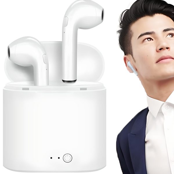 BT i7s bezvadu austiņas ar barošanas bloka funkciju - baltas