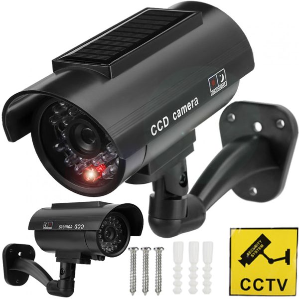 Novērošanas kameras imitācija ar mirgojošu saules gaismas diodi