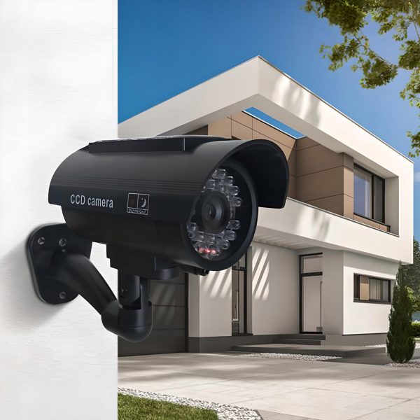 Novērošanas kameras imitācija ar mirgojošu saules gaismas diodi