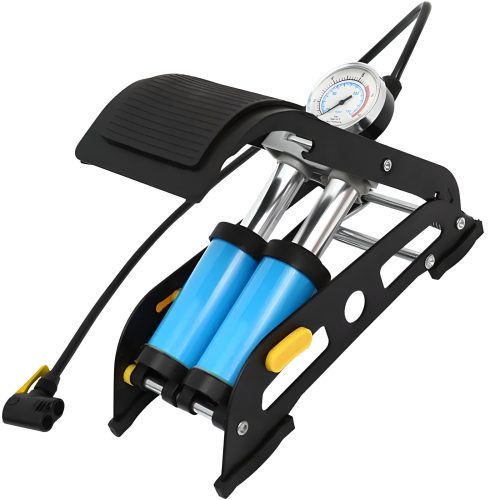 1029978-1-pompka-nozna-dwutlokowa-do-samochodu-roweru-retoo-hurtownia-dropshipping.jpg Divvirzuļa kājas sūknis automašīnai un velosipēdam ar 10 BAR spiediena mērītāju