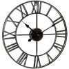 Retro sienas pulkstenis ar romiešu cipariem LOFT, diametrs 50 cm - melns