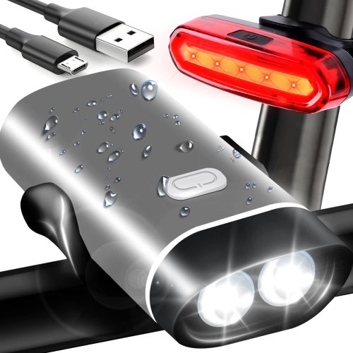 1029990-1-lampka-rowerowa-akumulatorowa-przod-tyl-3-tryby-18-retoo-hurtownia-dropshipping.jpg Uzlādējams velosipēda lukturis priekšējais/aizmugurējais 3 režīmi 1800 mAh - 2 gab.