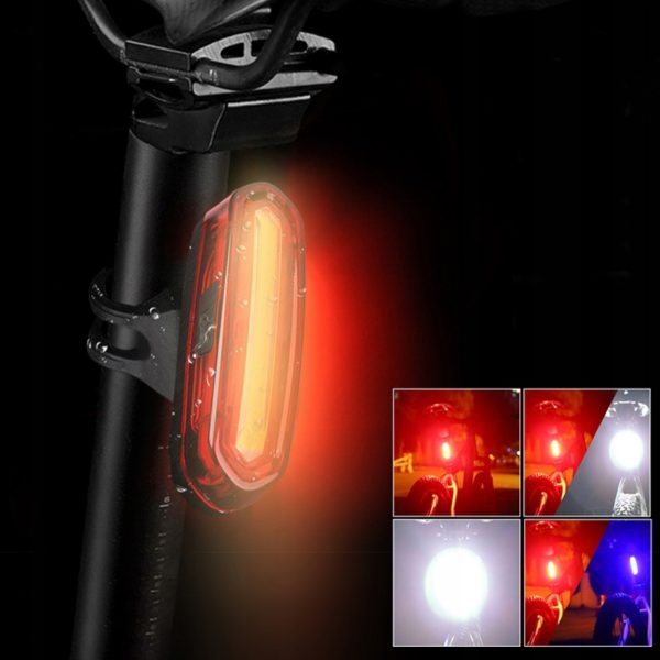 Uzlādējams velosipēda lukturis priekšējais/aizmugurējais 3 režīmi 1800 mAh - 2 gab.