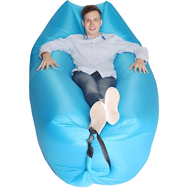 Piepūšams atpūtas krēsls ar gaisa matraci, slinks maiss līdz 200 kg