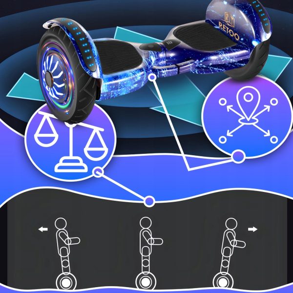 Elektriskais skrituļdēlis Hoverboard ar Bluetooth skaļruni un LED gaismu 10 collas