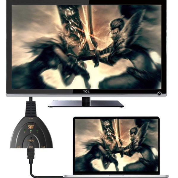 Slēdža sadalītājs 3 x HDMI Full HD 4K 55 cm