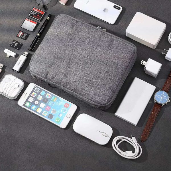 1030024-4-organizer-podrozny-etui-na-kable-przewody-ladowark-retoo-hurtownia-dropshipping.jpg Ceļojumu organizatora maciņš kabeļiem un lādētāja vadiem, 8 nodalījumi