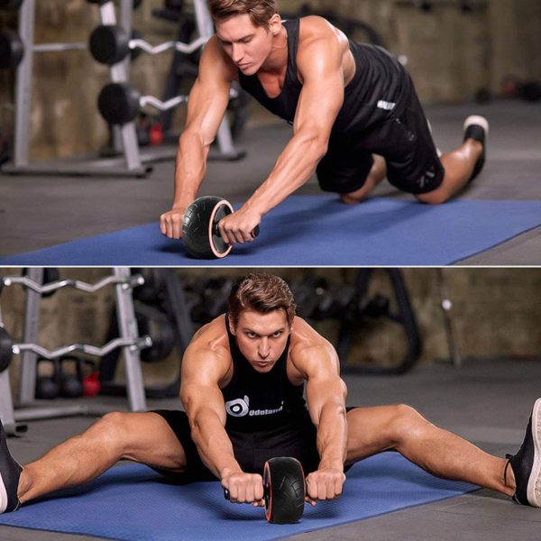 Rullīšu ritenis vēdera un muguras muskuļu trenēšanai, diametrs 17 cm