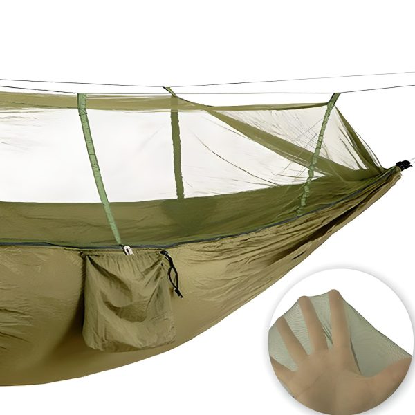 Divvietīgs tūristu izdzīvošanas šūpuļtīkls ar moskītu tīklu 260 x 140 cm