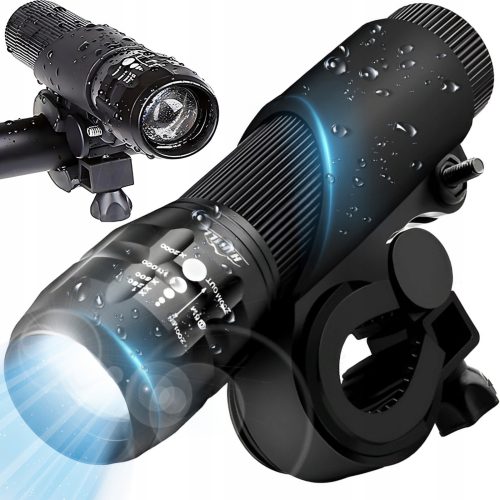 1030049-1-lampka-rowerowa-przednia-na-baterie-led-do-100-retoo-hurtownia-dropshipping.jpg Ar akumulatoru darbināms priekšējais LED velosipēda lukturis līdz 100 m