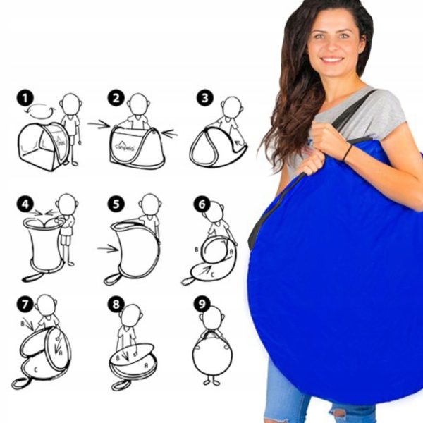 Pašmontējama pludmales telts ar UV aizsardzību