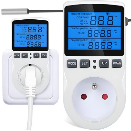 Digitālais termostats ar temperatūras regulatoru un zondi 40-120C LED
