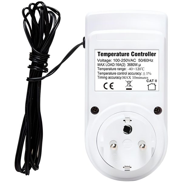 Digitālais termostats ar temperatūras regulatoru un zondi 40-120C LED