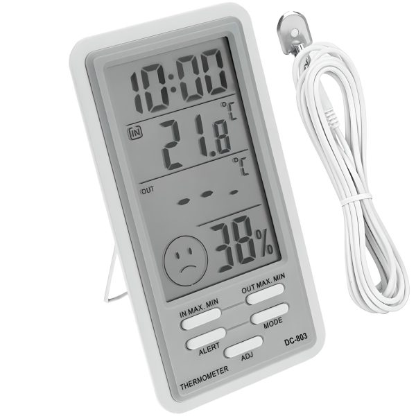 Meteoroloģiskā stacija, termometrs, higrometrs, pulkstenis ar zondi