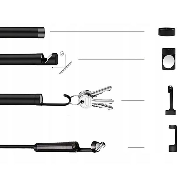 Endoskopa pārbaudes kamera 6 gaismas diodes 4 uzgaļi HD 4,3 collas