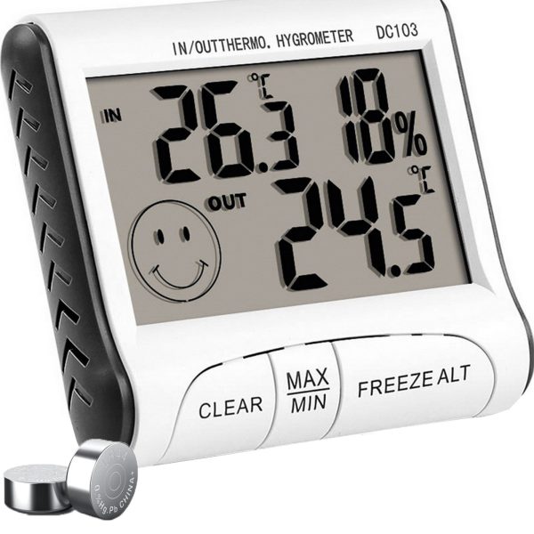 Meteoroloģiskā stacija ar termometru, higrometru, zondi -10-50C LCD