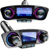 8-in-1 Bluetooth automašīnas FM raidītājs TF/SD LCD cigarešu šķiltavas ligzdai