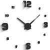 Moderns 3D sienas pulkstenis, XXL, pašlīmējošs, diametrs 70-130 cm - melns