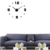 Moderns 3D sienas pulkstenis, XXL, pašlīmējošs, diametrs 70-130 cm - melns