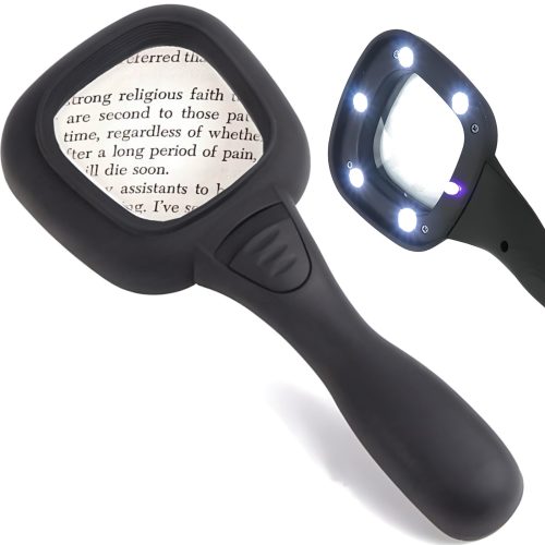 1030082-1-lupa-szklo-powiekszajace-10x-z-podswietleniem-retoo-hurtownia-dropshipping.jpg Palielināmais stikls 3x ar apgaismojumu lasīšanas darbam 5 LED