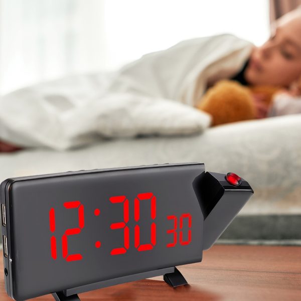 Modinātājs ar projektoru, 10 skaļuma līmeņi, 8 collu ekrāns