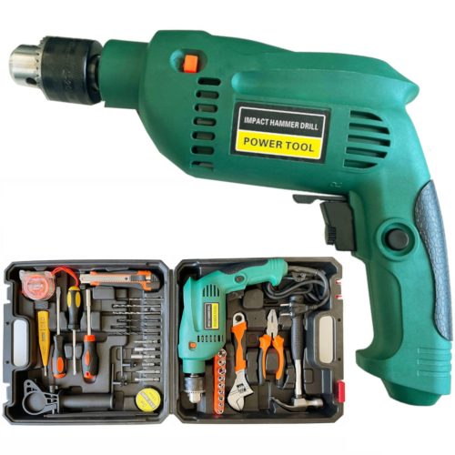 Instrumentu komplekts ar triecienurbjmašīnu, āmuru, knaiblēm, urbi 550 W - 37 gab.